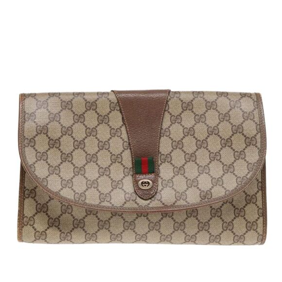 Gucci Beige Canvas Clutch Bag (Pre-Owned) - Picture 1 of 16
